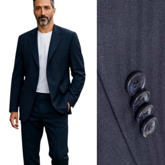 NWT Peter Millar 100% Wool Navy Suit Jacket Blazer Size 52 Reg - Picture 1 of 13